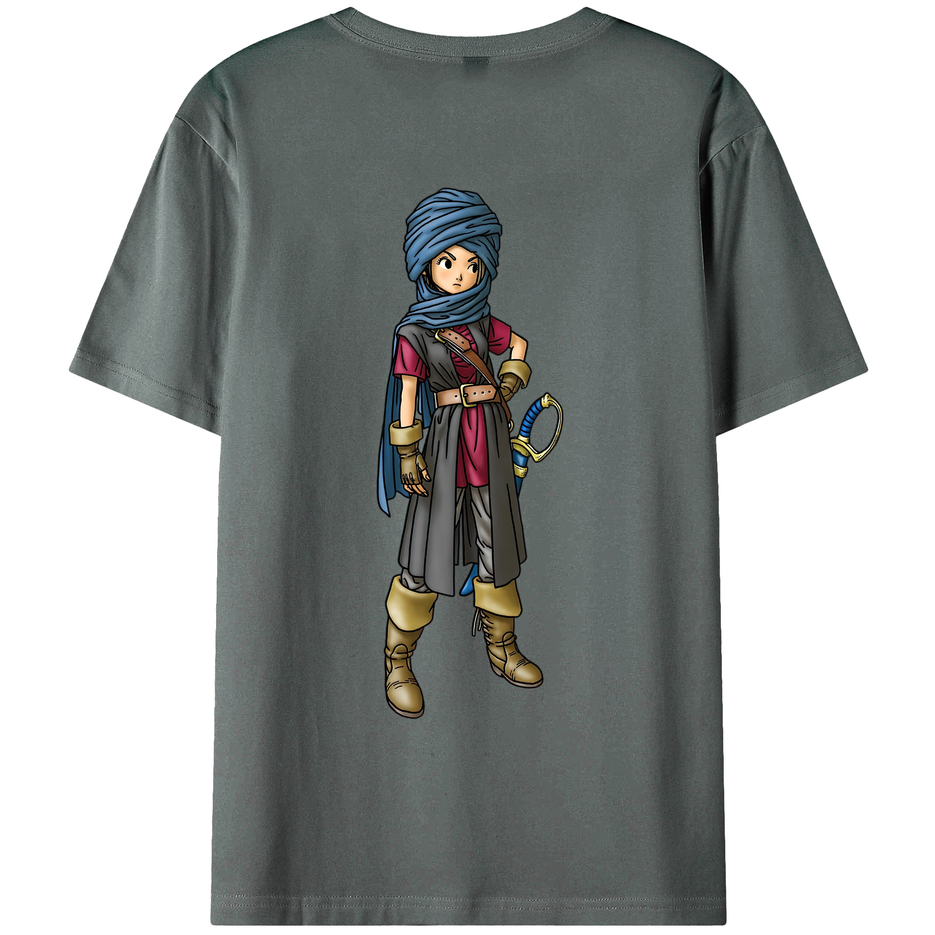 （画像用） ドラゴンクエスト Doragon Kuesuto Dragon Quest 綿100％ メンズ半袖Tシャツ（バックプリント） 通気性